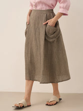 Load image into Gallery viewer, 100% Linen Elastic Waist Skirt MARINA
