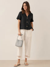 Load image into Gallery viewer, 100% Linen Button-Up Short Sleeve Shirt ORENDA
