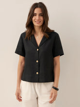 Load image into Gallery viewer, 100% Linen Button-Up Short Sleeve Shirt ORENDA

