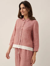 Load image into Gallery viewer, 100% Linen Buttoned Closure Color-Blocked Shirt JANICE

