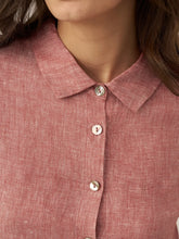 Load image into Gallery viewer, 100% Linen Buttoned Closure Color-Blocked Shirt JANICE
