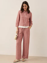 Load image into Gallery viewer, 100% Linen Elastic Waist Straight-Leg Trousers JOURDAN
