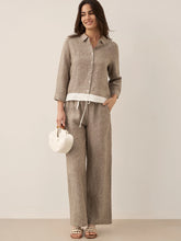 Load image into Gallery viewer, 100% Linen Elastic Waist Straight-Leg Trousers JOURDAN

