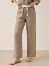 Load image into Gallery viewer, 100% Linen Elastic Waist Straight-Leg Trousers JOURDAN
