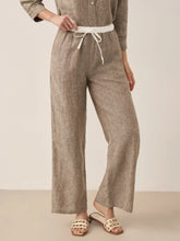 Load image into Gallery viewer, 100% Linen Elastic Waist Straight-Leg Trousers JOURDAN
