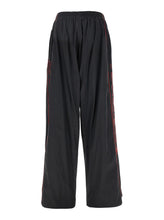 Load image into Gallery viewer, Balenciaga Men Black Pants With Elastic Drawstring And Side Band With Logo Lettering In Tech Fabric Man
