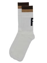 Load image into Gallery viewer, Fendi Men White Socks With Ff Logo Embroidery In Cotton Blend Man
