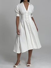 Load image into Gallery viewer, Palina Lyocell Pleated Midi Preppy Shirt Dress
