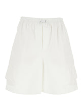 Load image into Gallery viewer, Gucci Men White Bermuda Pants With Elastic Drawstring Waist And Rear Web Print In Cotton Man
