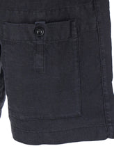 Load image into Gallery viewer, C.P. Company Men Blue Bermuda Pants With Elastic Waist And Logo Patch On The Rear In Linen Man
