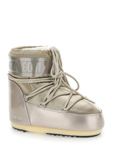 Load image into Gallery viewer, Moon Boot Women &#39;Icon&#39; Metallic Snow Ankle Boots With Maxi Logo Print On The Side In Tech Fabric Woman
