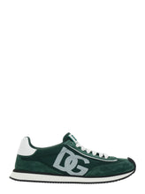 Load image into Gallery viewer, Dolce &amp; Gabbana Men &#39;Cushion&#39; Green Sneakers With Logo Patch On The Tongue And Logo Detail On The Side In Suede And Fabric Man
