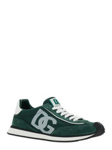 Load image into Gallery viewer, Dolce &amp; Gabbana Men &#39;Cushion&#39; Green Sneakers With Logo Patch On The Tongue And Logo Detail On The Side In Suede And Fabric Man
