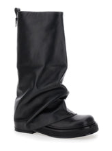 Load image into Gallery viewer, The Attico Women &#39;Robin&#39; Black Boots With Square Toe And Logo Plaque On The Rear In Leather Woman
