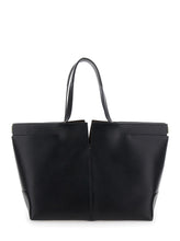 Load image into Gallery viewer, Tod&#39;s Women Black Tote Bag With Two Top Handles And Metal Details On The Side In Leather Woman
