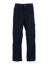 Load image into Gallery viewer, Stone Island Men Blue Corduroy Pants With Logo Patch On The Side In Cotton Blend Man
