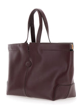 Load image into Gallery viewer, Tod&#39;s Women Bordeaux Tote Bag With Two Top Handles And Embossed Logo Lettering On The Front In Leather Woman
