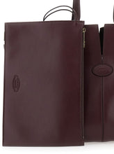Load image into Gallery viewer, Tod&#39;s Women Bordeaux Tote Bag With Two Top Handles And Embossed Logo Lettering On The Front In Leather Woman
