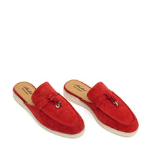 Load image into Gallery viewer, Como Suede Mules in Red
