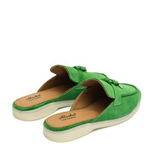 Load image into Gallery viewer, Como Suede Mules in Green
