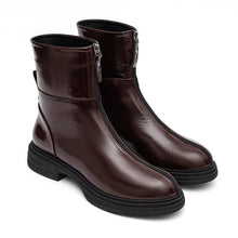 Load image into Gallery viewer, Bordeaux Leather Zip Boot
