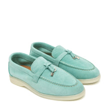 Load image into Gallery viewer, Torino Suede Loafers in Turquoise
