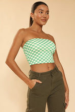 Load image into Gallery viewer, Checkered rib knit tube top
