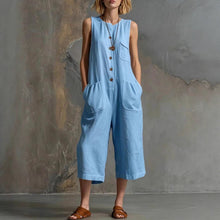 Load image into Gallery viewer, Women's Retro Sleeveless Wide-Leg Cropped Jumpsuit
