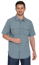 Load image into Gallery viewer, Men's Short Sleeve Easy Snap Explorer Shirt With Multi-Pockets and cool back mesh
