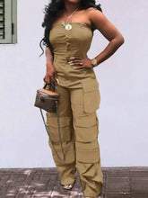 Load image into Gallery viewer, Tube Snap Down : Cargo Jumpsuit
