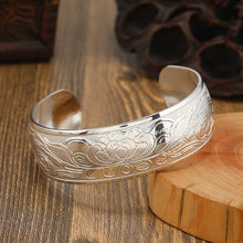 Load image into Gallery viewer, Big Elegant Luxury Amazing Classic Fashion Flower Metal Tibetan Indian Silver Vintage Retro Fashion Cuff Bracelet Bangle For Woman With Details of Animals
