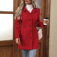 Load image into Gallery viewer, Women’s Elegant Woolen Coat – Medium-Length Lapel Slim Fit Winter Coat
