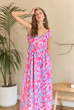 Load image into Gallery viewer, New Summer Abstract Floral V-Neck Maxi Dress – Elegant, Artistic Print, Flattering Silhouette, Sophisticated Glamour

