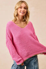 Load image into Gallery viewer, BiBi V-Neck Sweater with Colorful Trim
