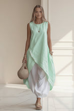 Load image into Gallery viewer, Women's Sleeveless Asymmetric Tunic &amp; Harem Pants Two-Piece Set
