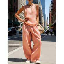 Load image into Gallery viewer, Women's Sleeveless Cardigan Top &amp; Pants Two-Piece Set
