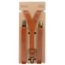 Load image into Gallery viewer, Tan Leather Suspenders - Choose your size
