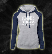 Load image into Gallery viewer, Zombies Eat Brains Hoodie – Funny Unisex Graphic Pullover Sweatshirt
