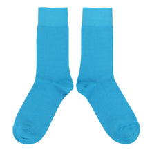 Load image into Gallery viewer, Malibu Blue Solid Color Socks - Men&#39;s Dress Socks
