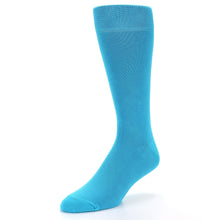 Load image into Gallery viewer, Malibu Blue Solid Color Socks - Men&#39;s Dress Socks
