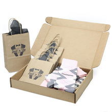 Load image into Gallery viewer, Customizable Groomsmen Gift Set Blush Light Pink Gray Argyle Men’s Dress Socks
