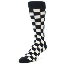 Load image into Gallery viewer, Black White Checkered Men&#39;s Dress Socks
