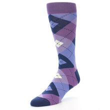 Load image into Gallery viewer, Purples Blue Argyle Wedding Groomsmen Men&#39;s Dress Socks
