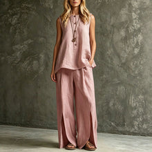 Load image into Gallery viewer, Women's Loose Sleeveless Tank Top &amp; Slit Wide-Leg Pants Two-Piece Set
