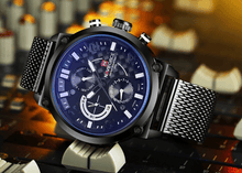 Load image into Gallery viewer, Men's Multifunction Analog Quartz Watches Waterproof Wrist Watch With Stainless Steel Mesh Band Excellent Design Perfect Gift
