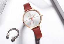 Load image into Gallery viewer, Women's Luxury Watch With  Leather Belts Shiny Steel Case  Scratch Resistant Glass Unique Design Perfect Gift
