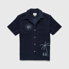 Load image into Gallery viewer, Mariner Terry Camp Collar Shirt - Navy Blazer
