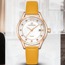 Load image into Gallery viewer, Women's Elegant  Watch With Leather  Belt And Metal Case Waterproof Wristwatch Excellent Design Perfect Gift
