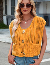 Load image into Gallery viewer, Sleeveless knit cardigan vest
