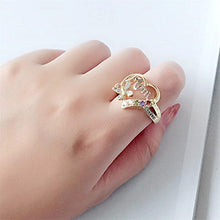 Load image into Gallery viewer, Mother's Day Gift Hollow Heart English Letter Love Mom Rhinestone Butterfly Finger Ring Jewelry Gift
